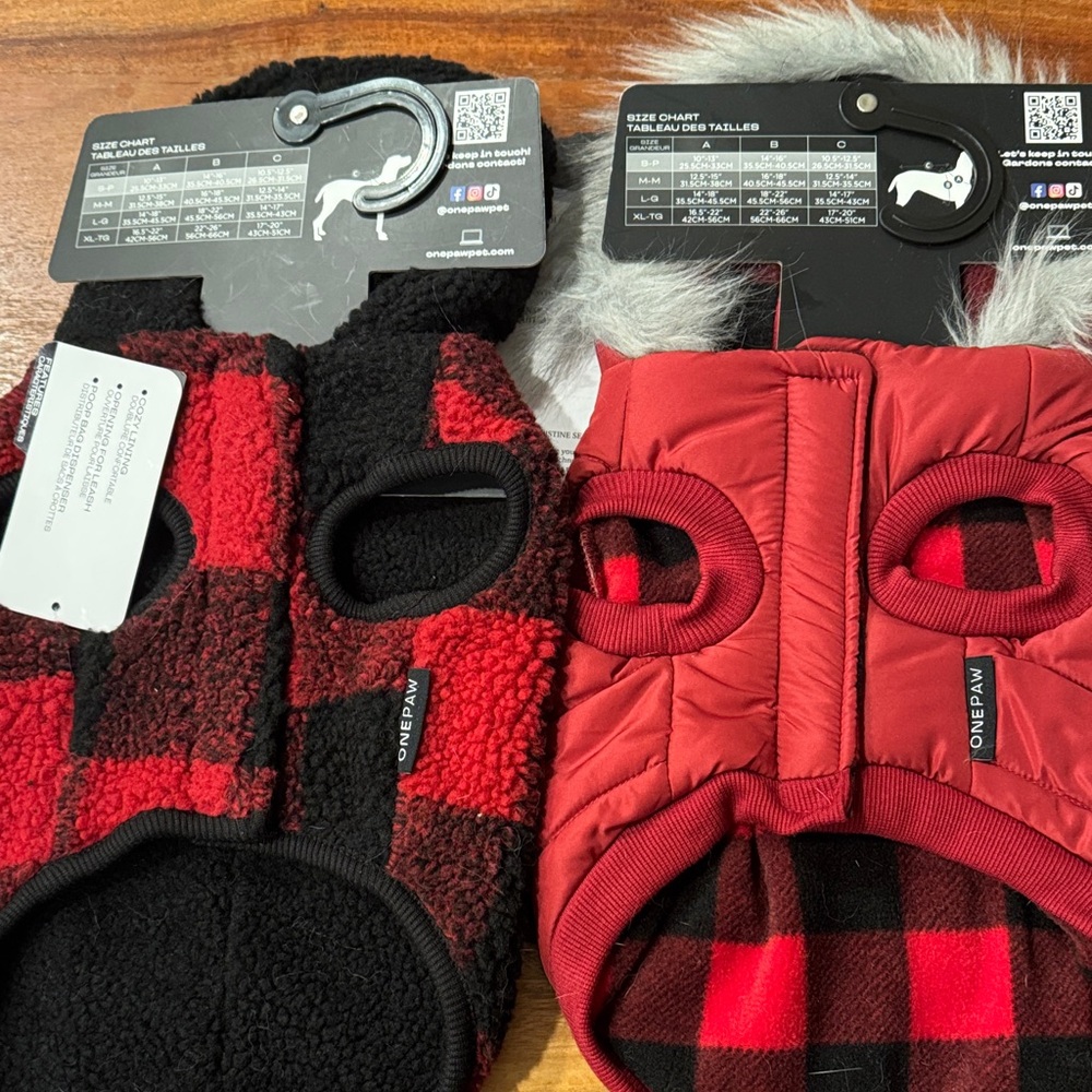 Red and Black pet Jacket by One Paw